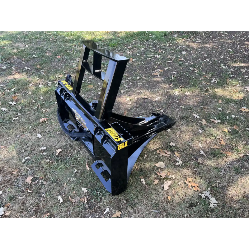 Stinger Attachments STP Tractor Tree Puller, black steel, gallery position 3, 800x800 square image on grass background