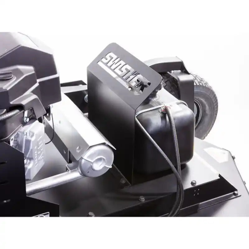 Close-up of Swisher 44" Brush King mower fuel tank and protective panel, gallery position 1