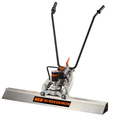 MBW WS500 ScreeDemon vibratory wet screed with aluminum blade and dual upright handles, gallery position 1 on white background