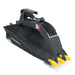 angled side perspective of black and yellow 36-inch mini skid steer stump grapple bucket at gallery position 1