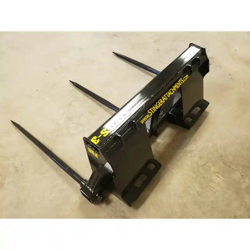 Stinger Attachments BS3 Series Skid Steer Bale Spear with three sharp spears, gallery position 2, square 800x800 image