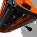 underside close-up of rotor shaft with flail blades and spring chain curtain on orange MechMaxx 78-inch PTO flail mower gallery 1