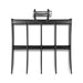 black mini excavator root rake attachment with four straight tines and mounting pin hardware gallery position 1