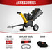 MechMaxx 5 inch Kohler 429cc wood chipper with tow bar and accessories including replacement blades, Kevlar V-belts, and protective cover, gallery 1