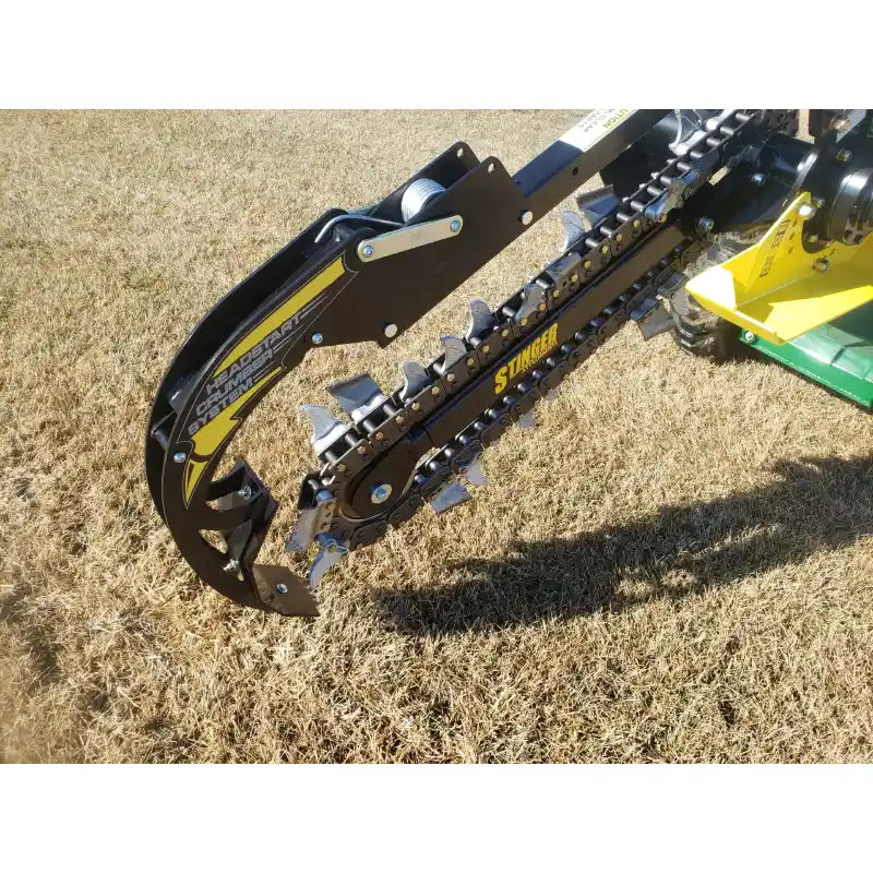 Stinger Attachments BF900 Bigfoot XD skid steer trencher attachment close-up, gallery position 3, 800x800 square image