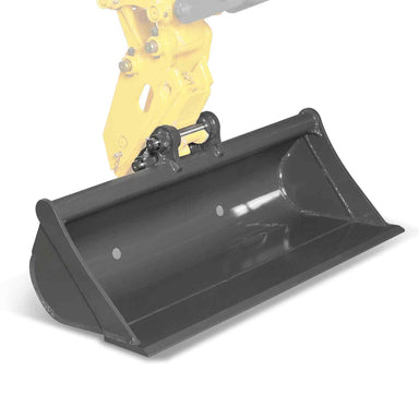 39-inch MechMaxx digging bucket attachment for MEC17 MEC17PRO mini excavator isolated gallery position 1 angle view
