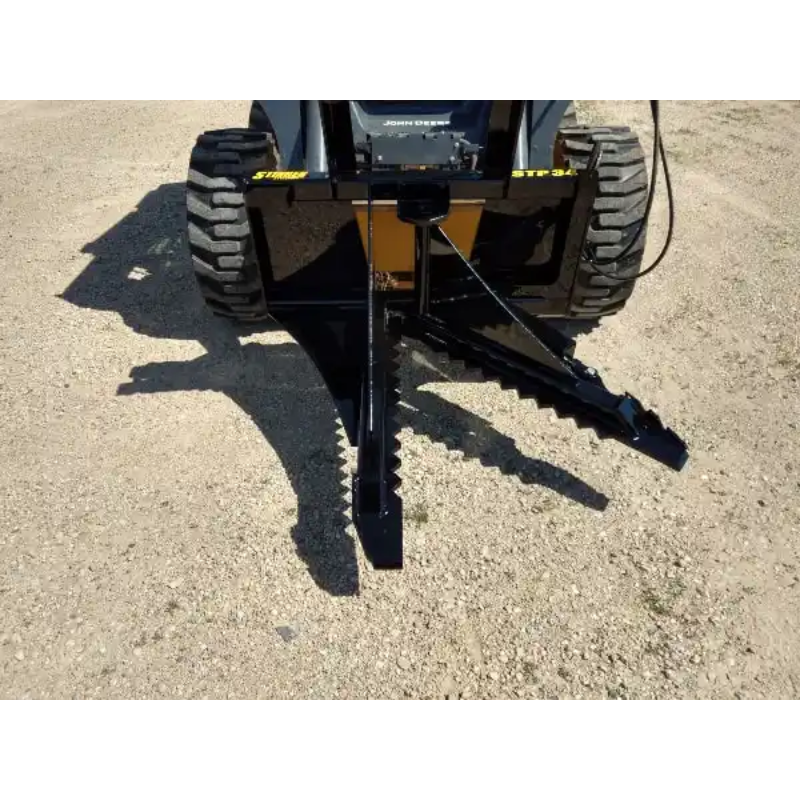 Stinger Attachments STP Skid Steer Tree Puller mounted on skid steer, gallery position 1, 800x800 square image