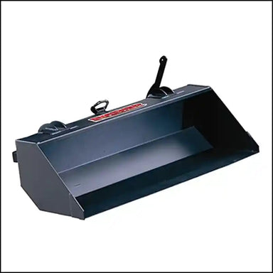 UnionBuilt Supply 44-inch UTV dump bucket with mounting frame, angled front view, gallery position 1 on white background