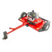 Swisher 44-inch finish cut mower in gallery position 1 with red steel deck, 11.5HP engine, and tow-behind frame