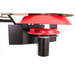 Close-up of red and black Swisher ATV Commercial Pro Spreader distribution plate and electric motor, gallery position 1