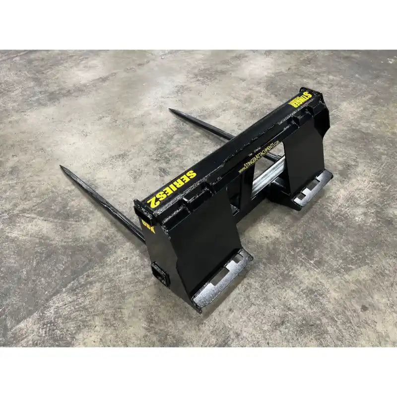 Stinger Attachments BS2 Wheel Loader Bale Spear with 49-inch spears and wheel loader hookup, square 800x800 image, gallery 5.