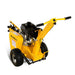 Angled side view of MechMaxx 429cc KOHLER E-start 24-inch ditching mini trencher with yellow frame gallery 1