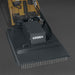 angled front perspective of 42-inch Groba mini skid steer brush cutter with hydraulic hoses and chain guard gallery position 1