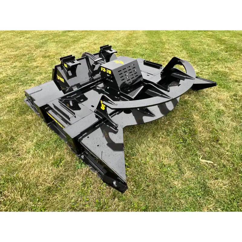 Stinger Attachments TF3 Twister skid steer brush cutter on grass, gallery position 19, 800x800 square image