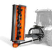 vertical side view of orange MechMaxx 86-inch 3-point offset PTO ditch bank verge flail mower at gallery position 1