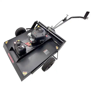 Swisher 44-inch rough cut brush cutter with 15.5HP engine, tow-behind design, isolated white background, gallery position 1
