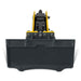 front view of black and yellow MechMaxx 300ft-lbs hydraulic mini skid steer breaker hammer attachment gallery position 1