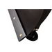 Close-up of black snow plow blade edge with securing bolts and angled scraper plate, gallery position 1