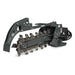 angled view of gray MechMaxx 20-inch cutting depth mini skid steer trencher attachment gallery position 1