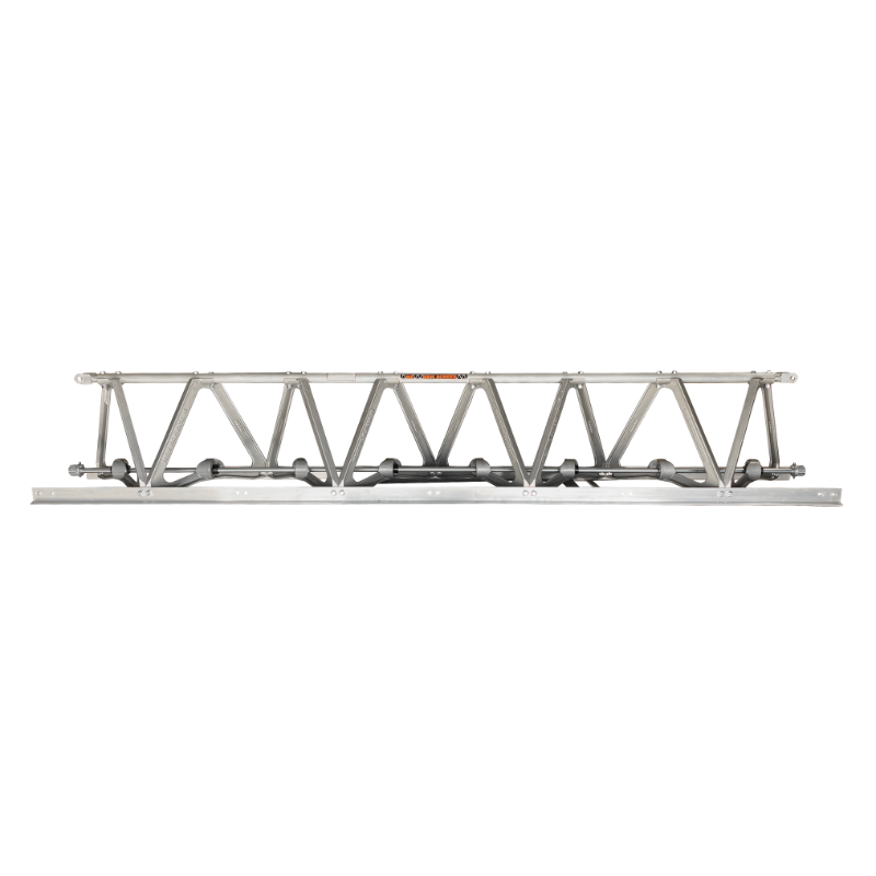 Aluminum modular vibratory truss screed section 2 ft 4 in length with metal frame and cross bracing, gallery position 1