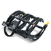 angled view of black 44-inch mini skid steer timber grab with serrated curved tines and yellow tips gallery position 1
