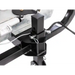 Close-up of hitch assembly and height adjustment pin on Swisher Commercial Truck Spreader, gallery position 1