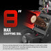 Close-up of MechMaxx 8 inch drum wood chipper feeding an 8-inch diameter log into the cutting roller, gallery position 1