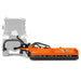 side view of orange MechMaxx 86-inch 3-point offset PTO ditch bank verge flail mower at gallery position 1